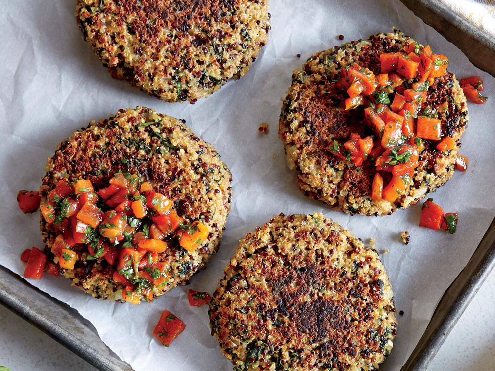 Spinach Quinoa Cake With Bell Peppers