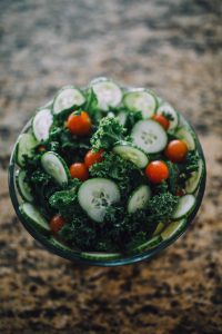 Saute Vegetables (Capsicum, Peas, Onion, Mushroom) + Lettuce Carrot Salad